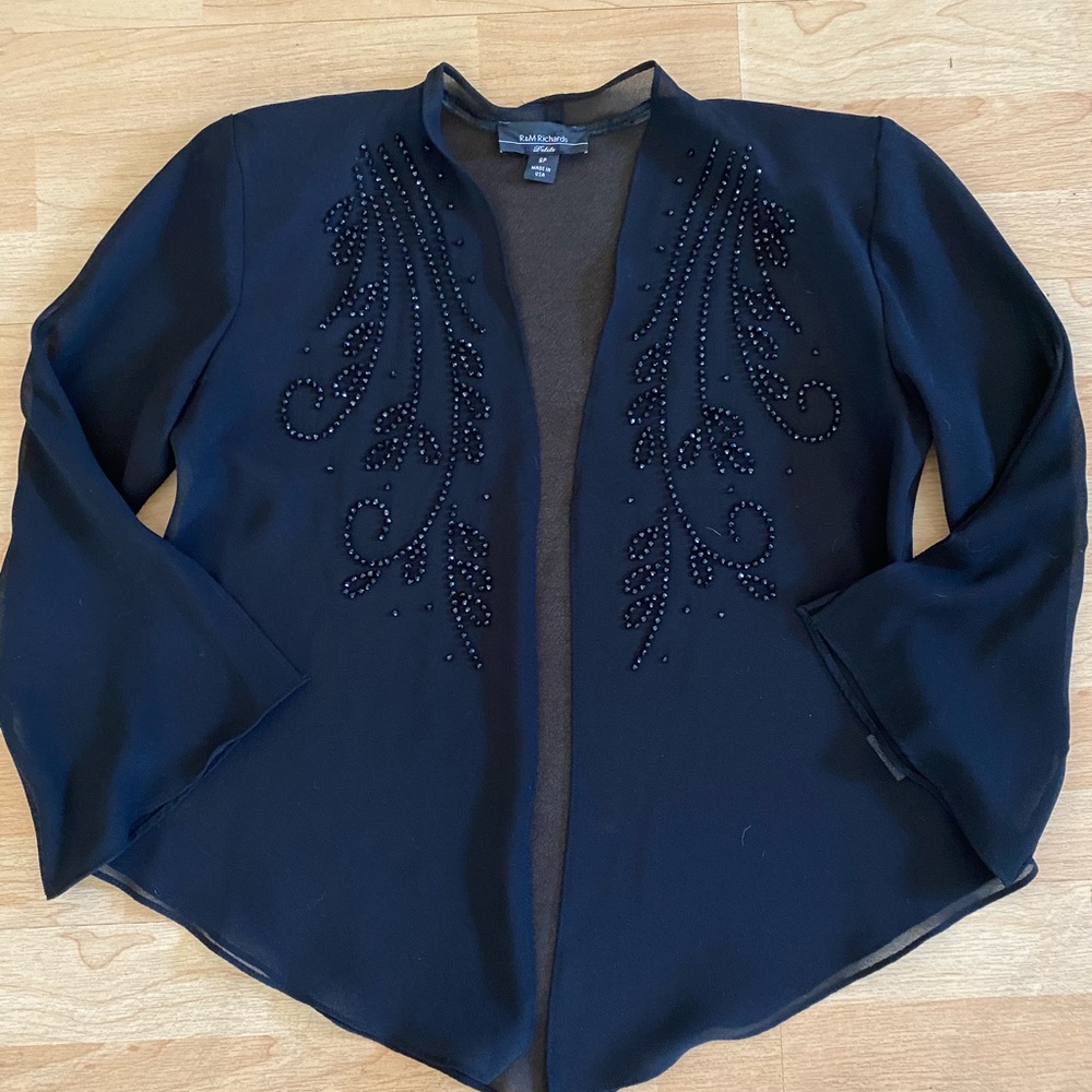 Vintage sheer beaded open cardigan